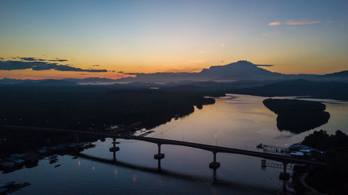 Scenic view of lake during sunset