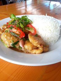 Close-up of served food