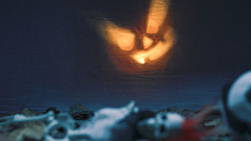 High angle view of woman with toy