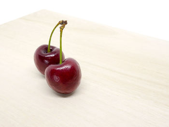 High angle view of apple on table