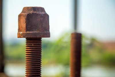 Close-up of rusty screw