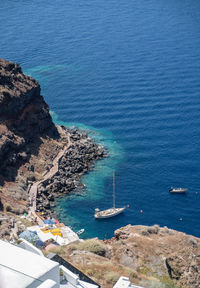 Beautiful landscape panorama view of santorini greece