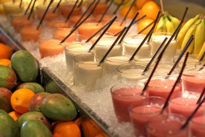 Close-up of drink in ice container