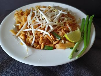 High angle view of meal served in plate