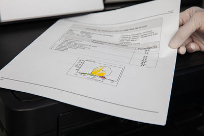 Scientist showing a patient flow cytometry test report. flow cytometry.