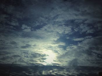 Low angle view of cloudy sky