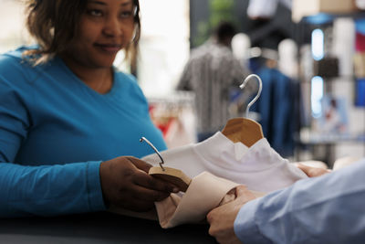 Doctor examining patient at clinic