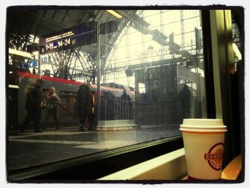 Train at railroad station platform