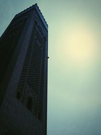 Low angle view of skyscraper against clear sky