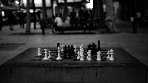 Close-up of chess pieces