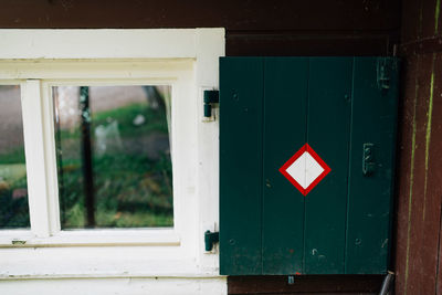 Close-up of window on wall