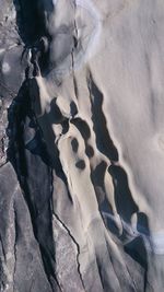 High angle view of snow on land