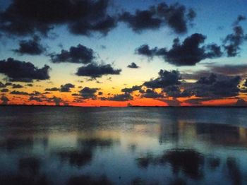 Scenic view of sea at sunset