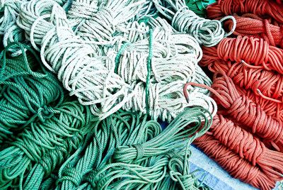 Full frame shot of colorful ropes