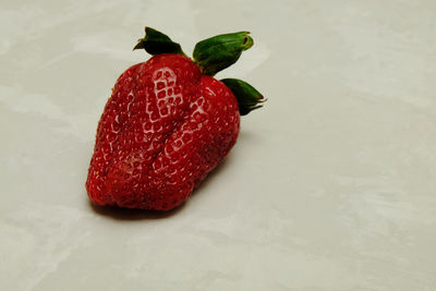 High angle view of strawberries