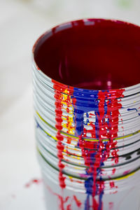 Close-up of paint can