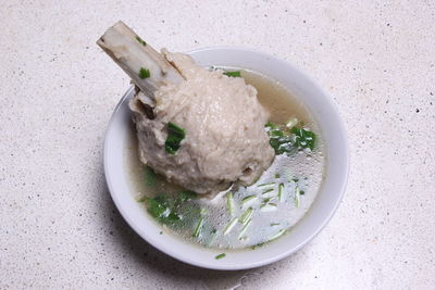 High angle view of meal served in plate