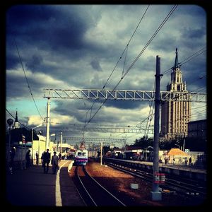 City against cloudy sky