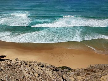 High angle view of beach