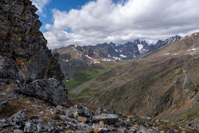 Scenic view of mountains against sky