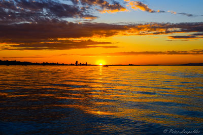 Scenic view of sunset over sea