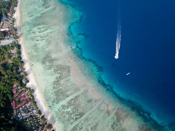 High angle view of swimming pool in sea