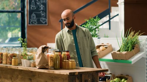 Portrait of man working at home