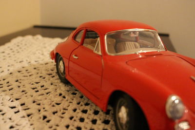 Close-up of toy car