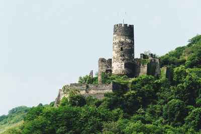 Old ruin building against clear sky