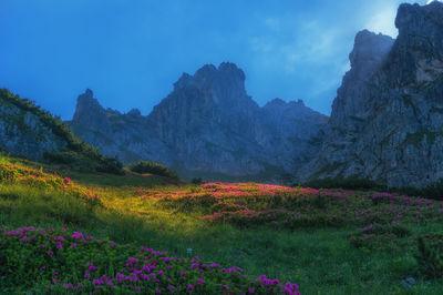 Scenic view of mountains against sky