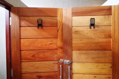 Close-up of closed wooden door