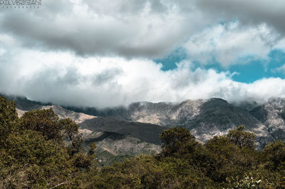 Scenic view of mountains against sky