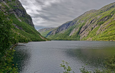 Scenic view of mountains against sky