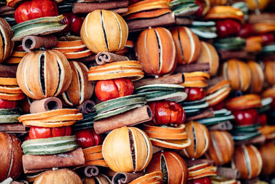 Full frame shot of various market stall