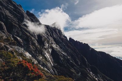 Scenic view of rocky mountains against sky