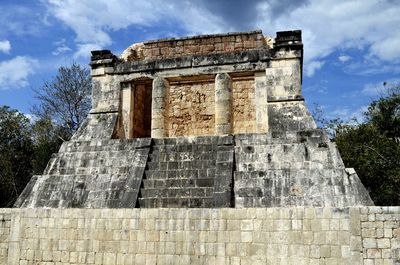 Low angle view of built structure against clear sky