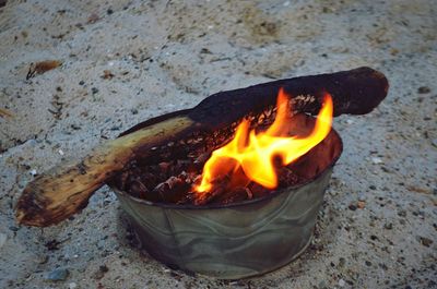 Close-up of burning fire