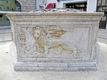 Close-up of sculpture