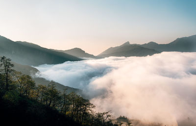 Scenic view of mountains against sky