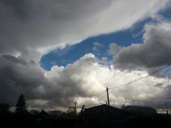 Low angle view of storm clouds