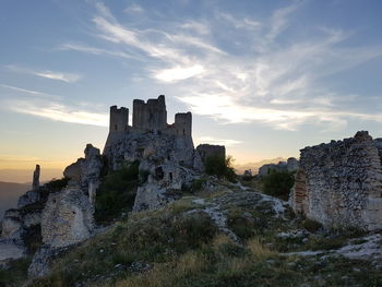 View of fort against sky during sunset