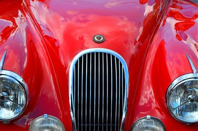 Full frame shot of red vintage car