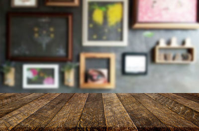 Close-up of multi colored wood