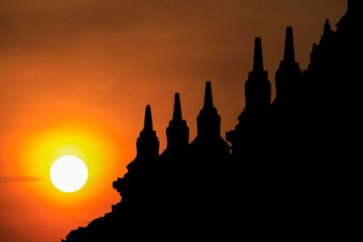 Silhouette of temple during sunset