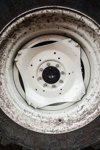 High angle view of rusty metal