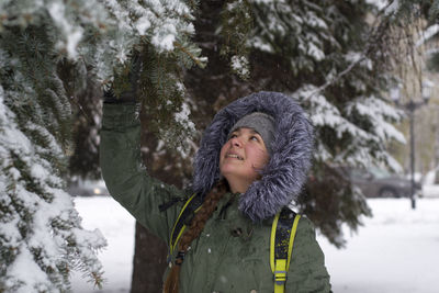 Portrait of girl in winter