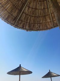 Low angle view of built structure against blue sky