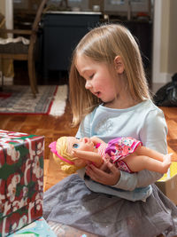 Girl playing in a room