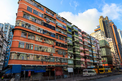 Low angle view of buildings in city