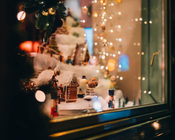 Christmas decorations on table